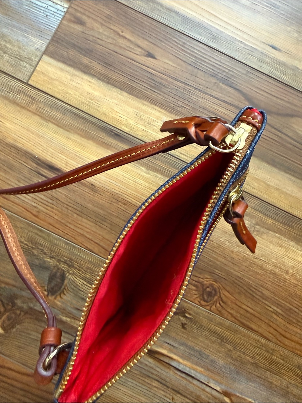 Dooney & Bourke Navy & Brown Patriots Crossbody Bag - Picture 4 of 4